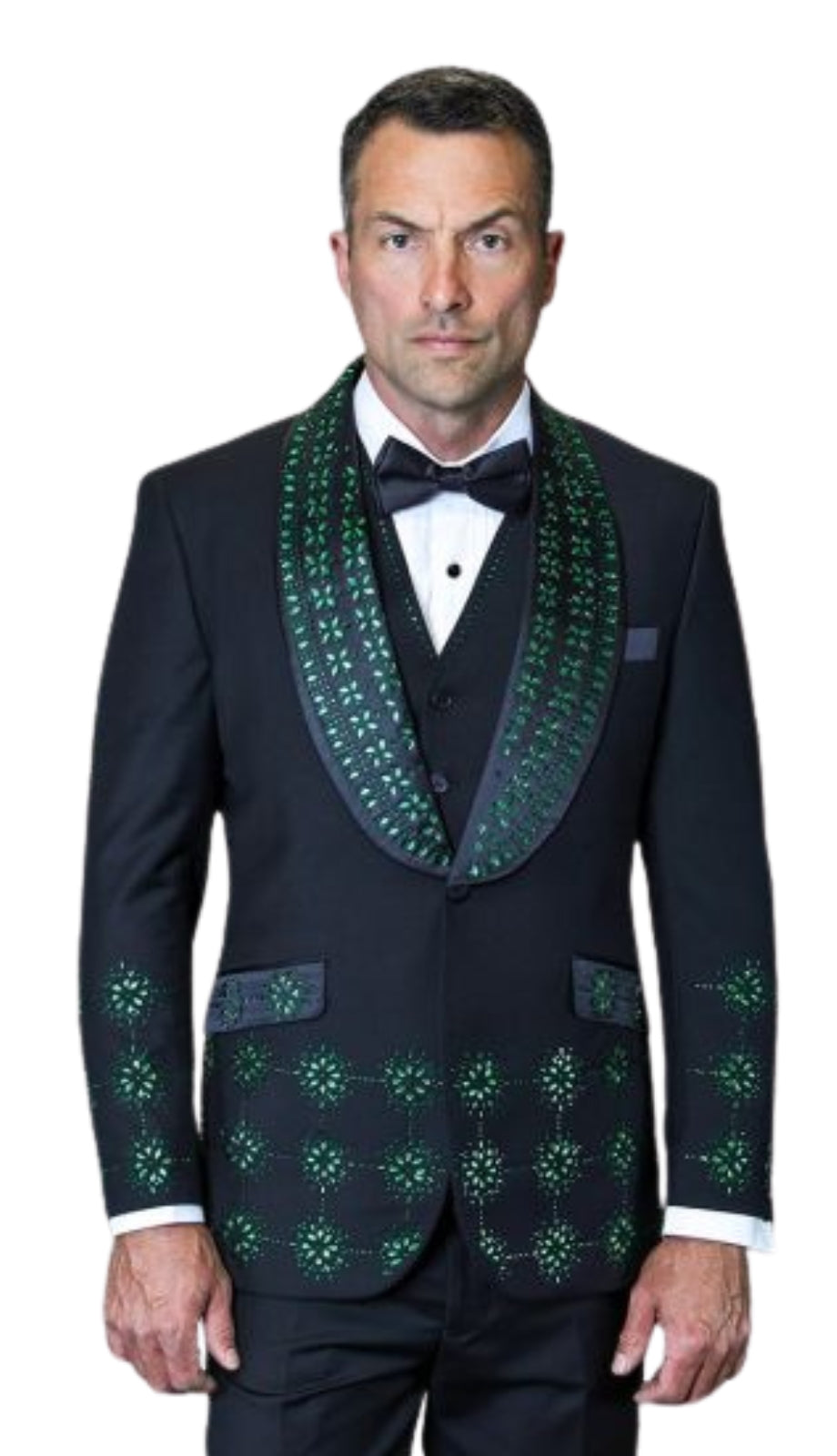 Statement CAVALI-BLK-GREEN Mens Suit