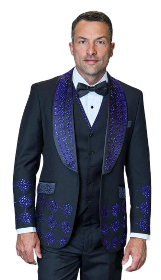 Statement CAVALI-BLK-ROY Mens Suit