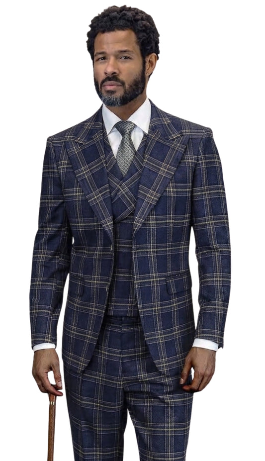 Statement CORSO-NAVY-3PC Mens Suit