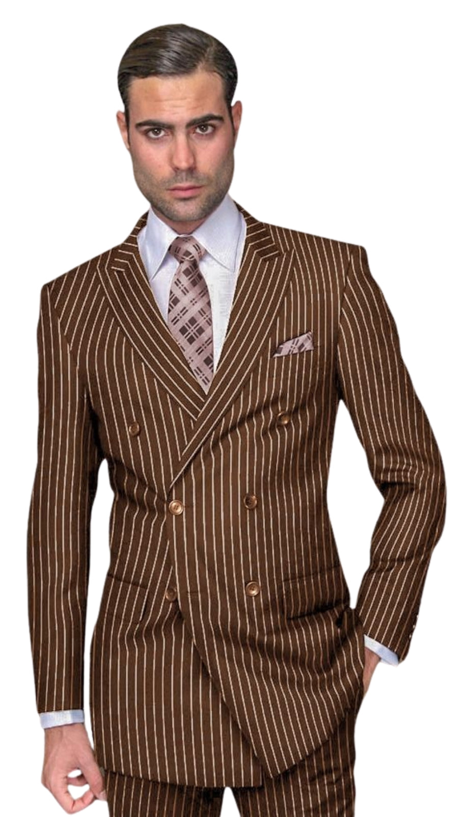 Statement DB-ZARELLI-BROWN-2PC Mens Suit
