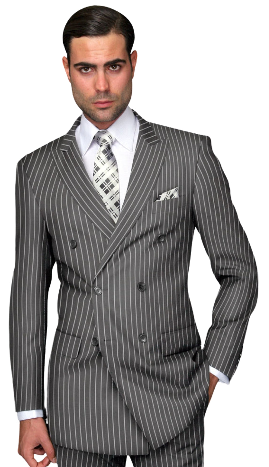 Statement DB-ZARELLI-GREY-2PC Mens Suit