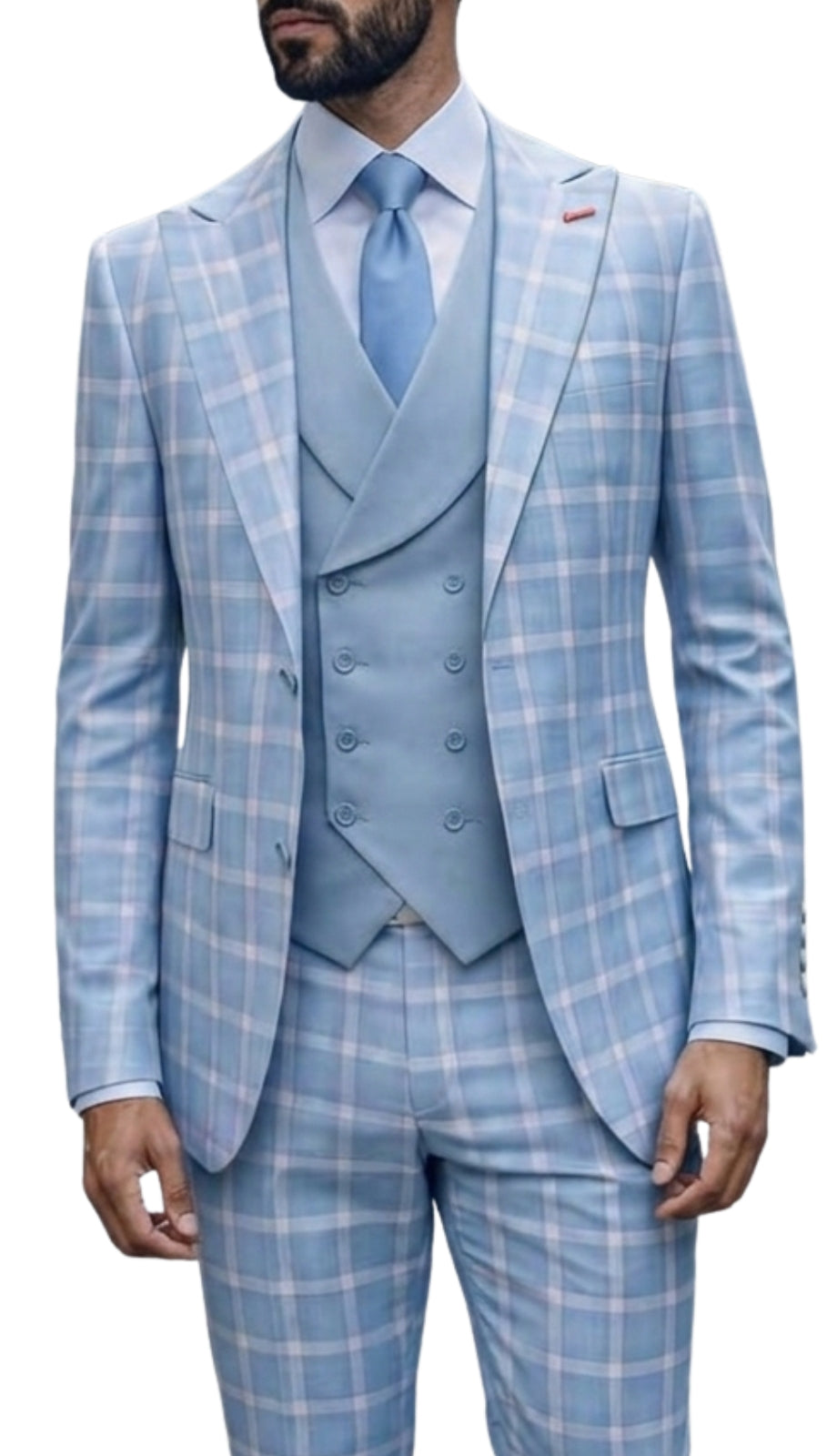 Statement DIEGO-AQUA-3PC Mens Suit