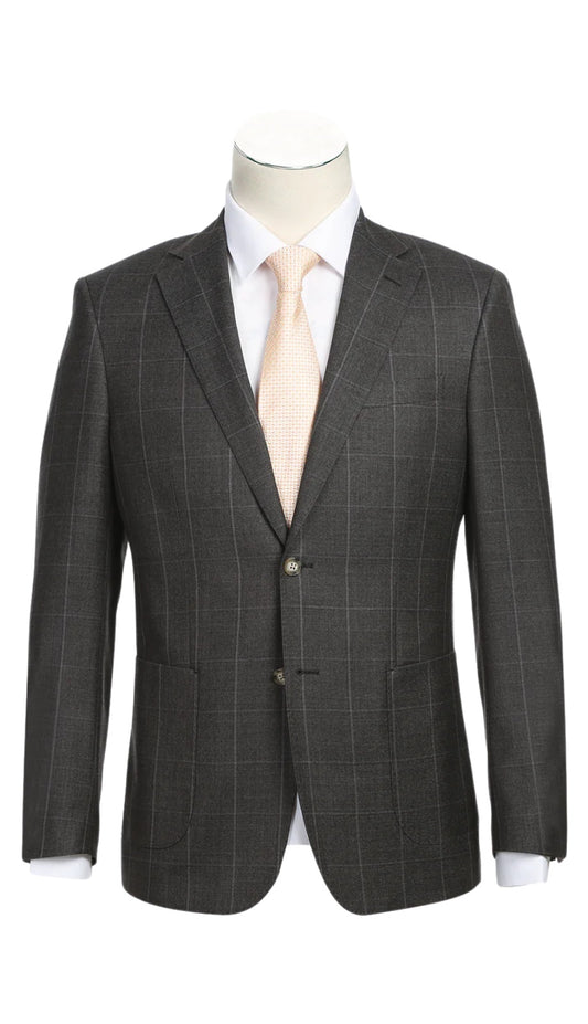 English Laundry Mens Suit EL82-61-095-BRN Wool Suit