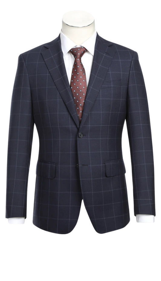 English Laundry Mens Suit EL92-52-410-BLUE Wool Suit