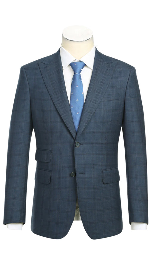 English Laundry Mens Suit EL92-55-410-BLUE Wool Suit