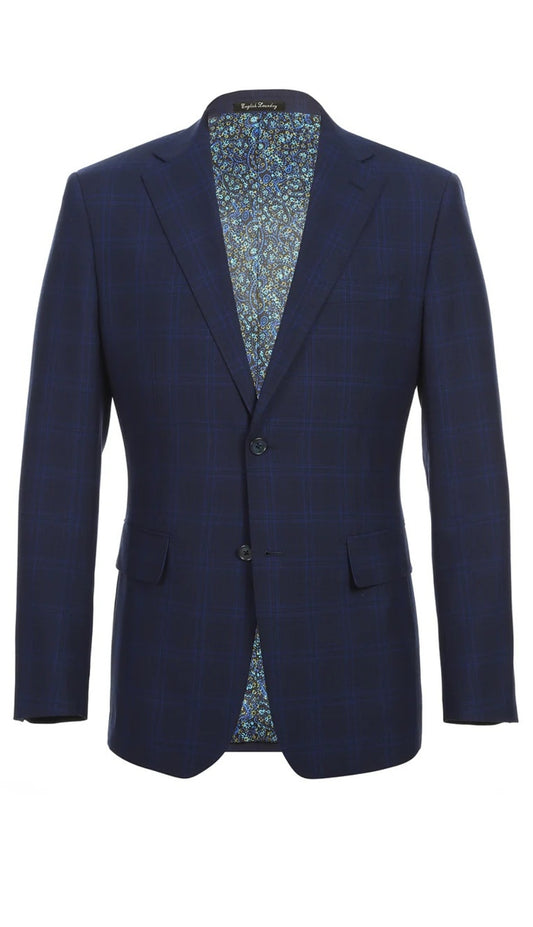 English Laundry Mens Suit EL92-58-555-DARK-BLUE Wool Suit
