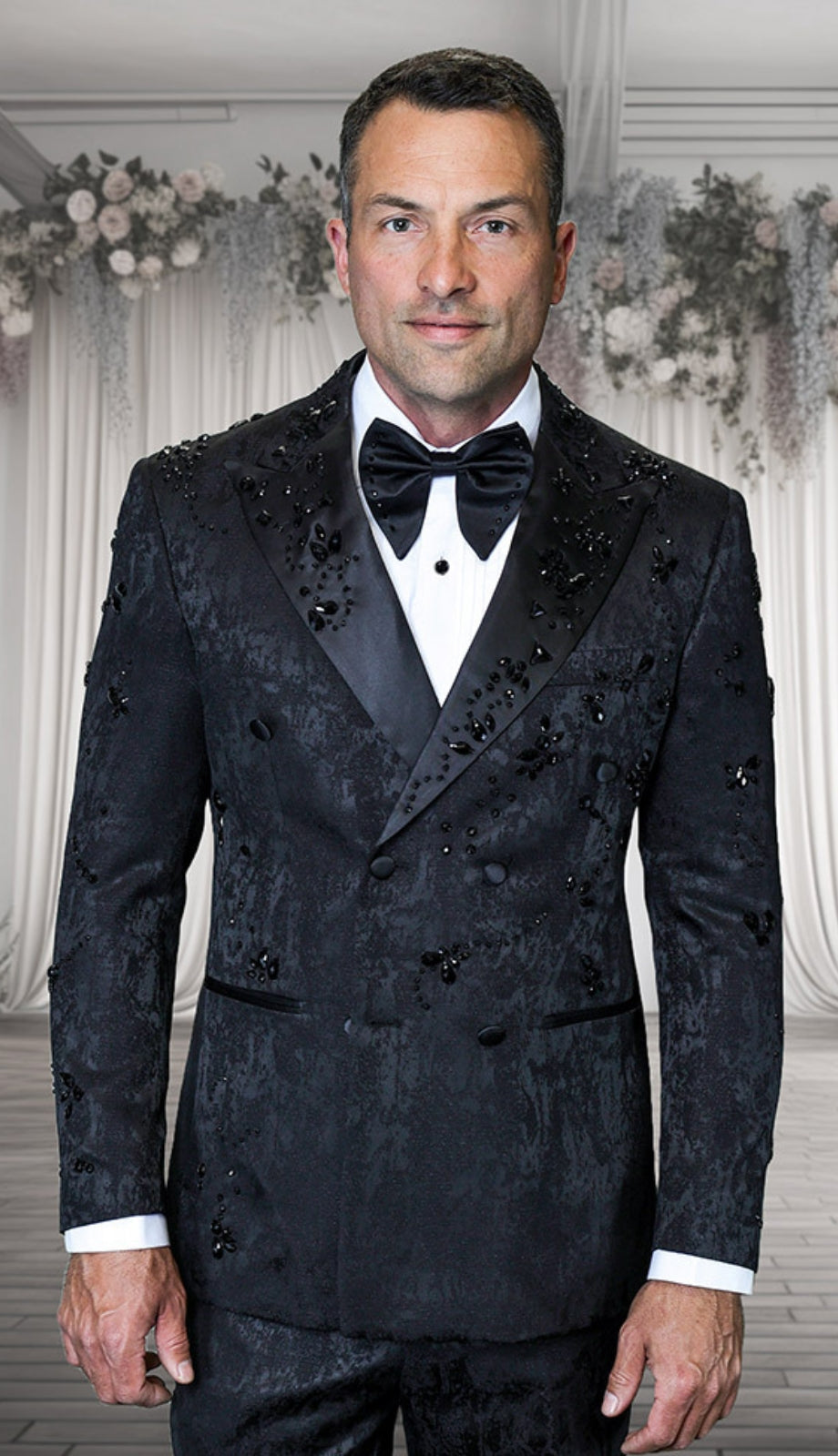 Statement ENZO-BLK-BLK Mens Suit