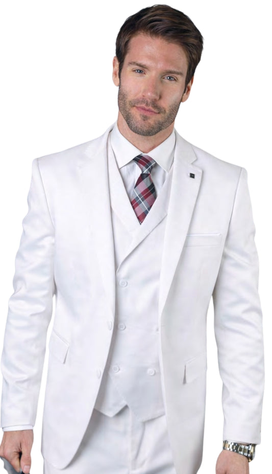 Statement LANZO-WHITE-3PC Mens Suit
