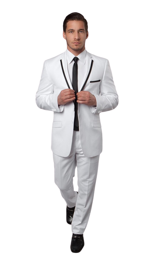 Tazzio Mens Suit M140S-02-WHT