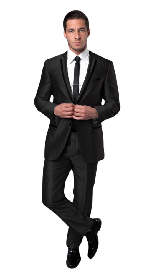 Tazzio M141S-01-BLK Mens Suit