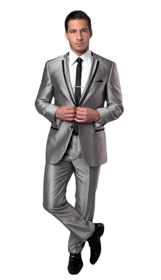 Tazzio Mens Suit M141S-02-GRY