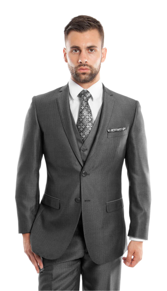Tazzio Mens Suit M157S-02-DARK-GRY