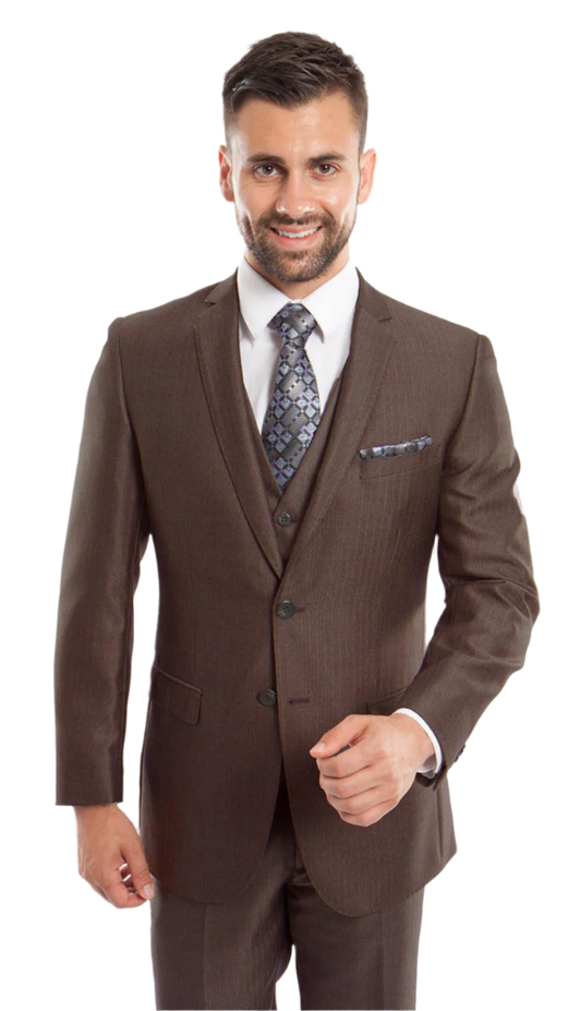Tazzio Mens Suit M157S-05-DARK-BRN
