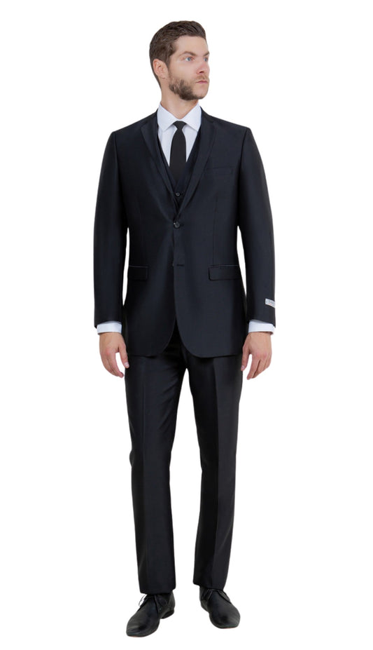 TAZZIO M163S-01-BLACK Mens Suit