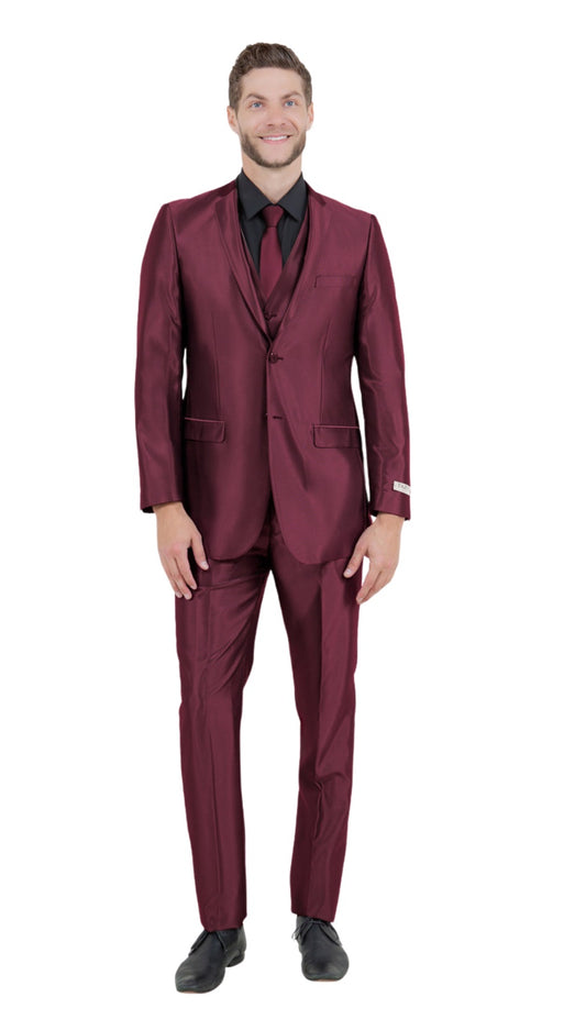 TAZZIO M163S-10-BURGANDY Mens Suit