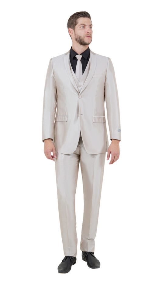 TAZZIO M163S-09-CHAMPAGNE Mens Suit