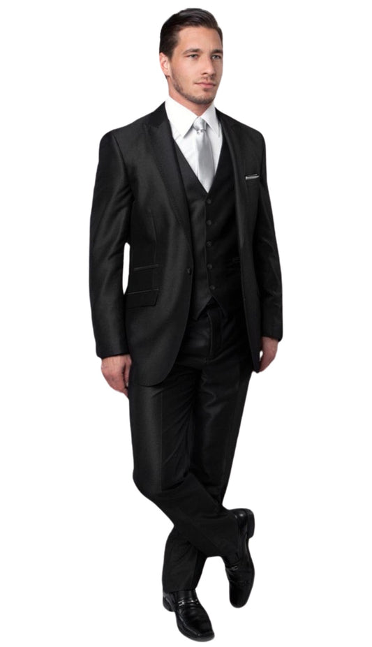 Tazzio M166S-01-BLK Mens Suit