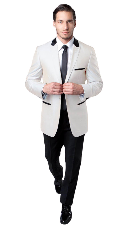 Tazzio M174S-03-WHT Mens Suit