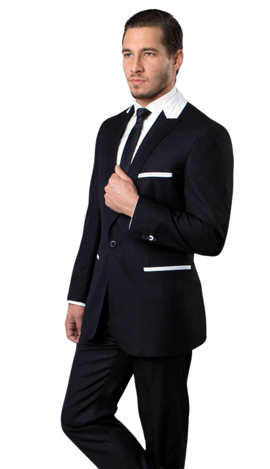 Tazzio Mens Suit M174S-02-BLK – Mens Suit World