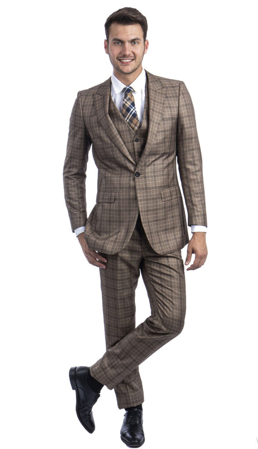Tazzio Mens Suit M280H-04-MOCHA