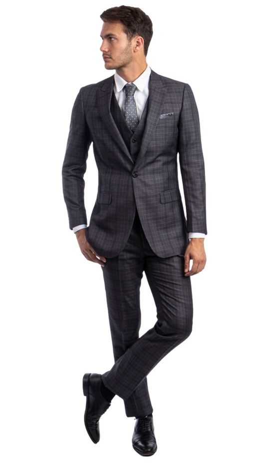 Tazzio Mens Suit M280H-02-DK-GRY