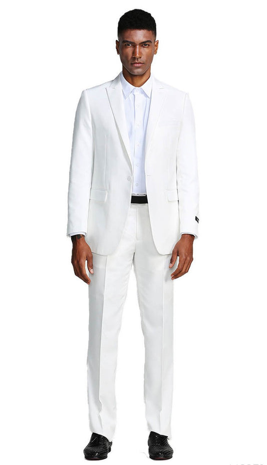 TazZio M287S-01-WHITE Mens Suit
