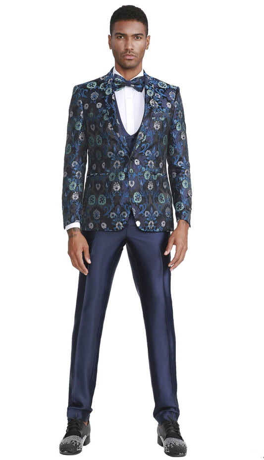 Tazzio M300SK-02-NAVY Mens Suit