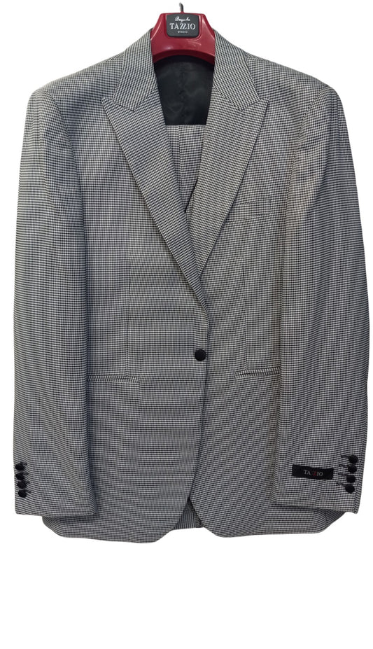 Tazzio M319-01-BLK-WHT Mens Suit
