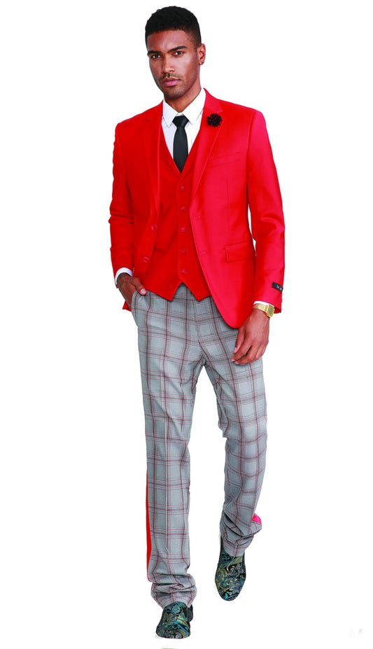 Tazzio M320SK-03-RED Mens Suit