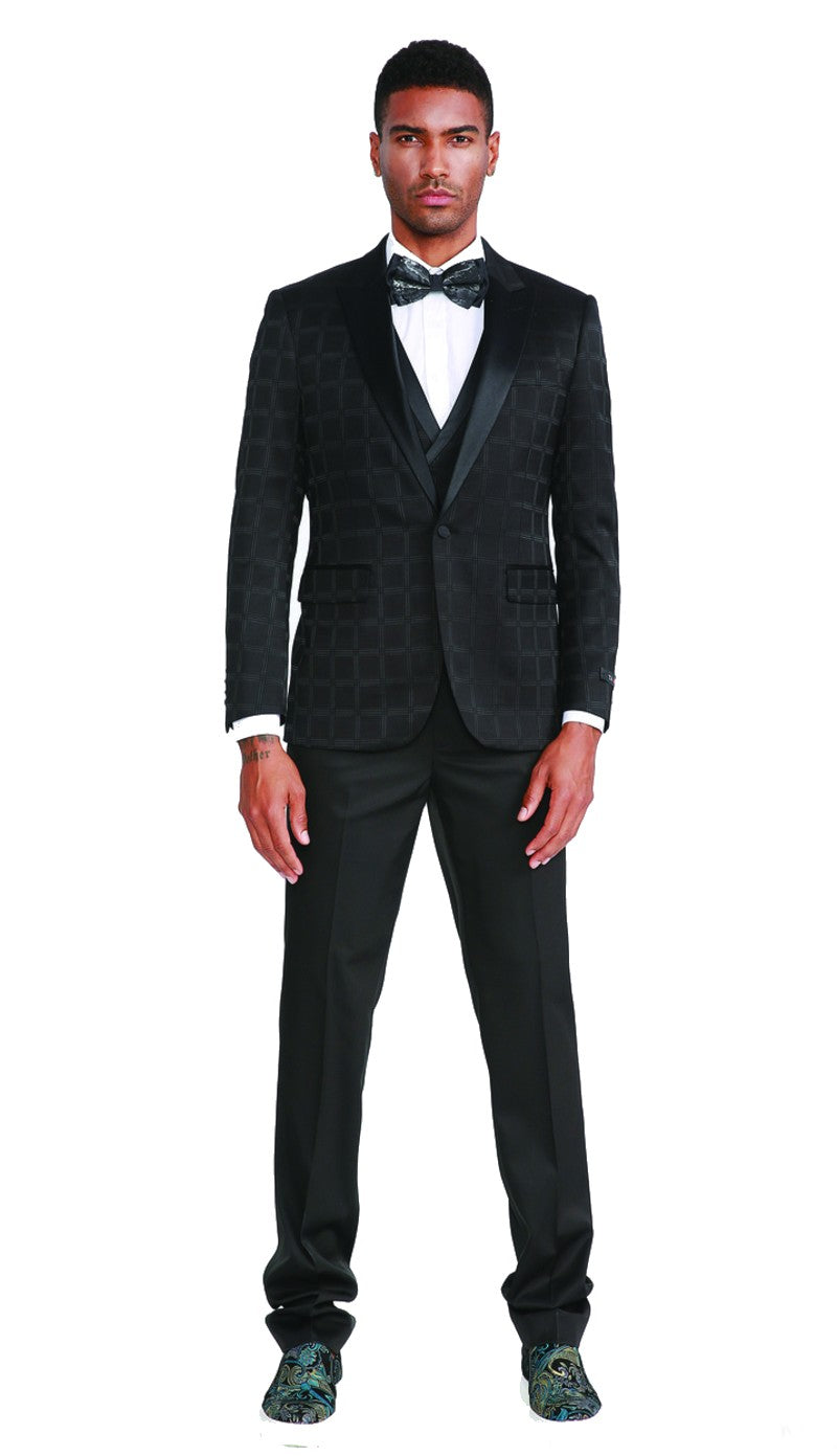 Tazzio M321SK-01-BLACK Mens Suit