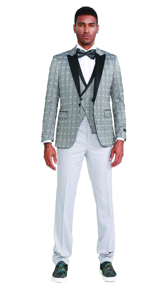 Tazzio M321SK-02-SIL Mens Suit