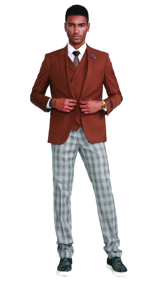 Tazzio "M322SK-02-CAMEL" Mens Suit