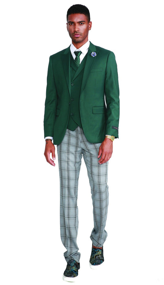 Tazzio M322SK-03-GRN Mens Suit