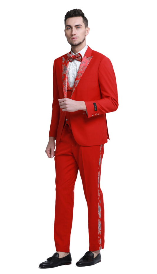 Tazzio M331SK-05-RED Mens Suit