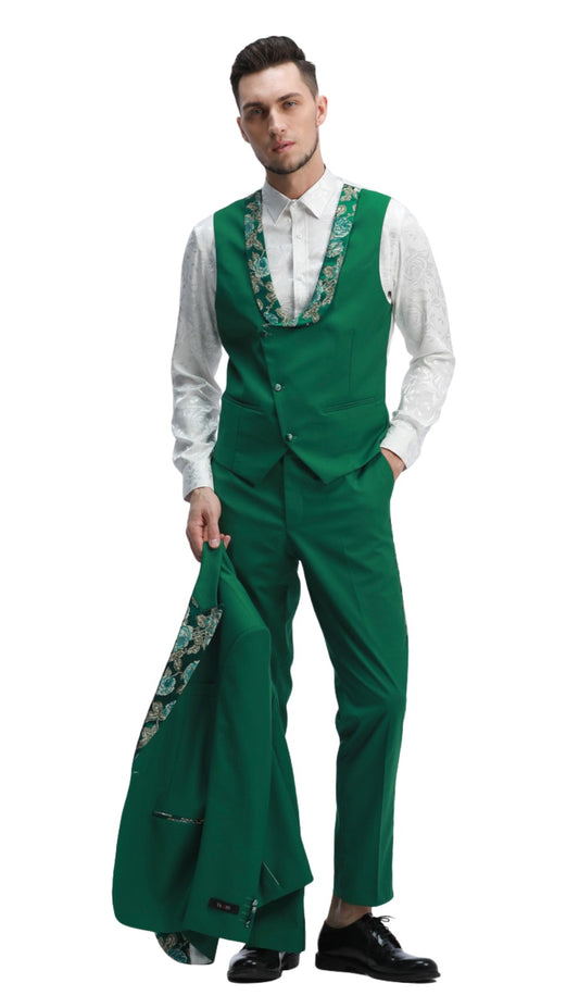 Tazzio M331SK-06-GREEN Mens Suit