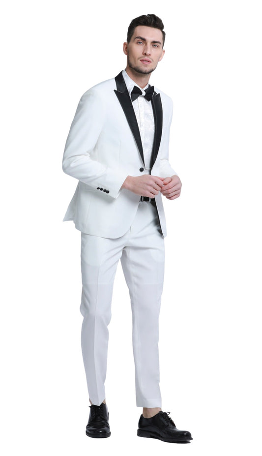 Tazzio M332SK-01-WHITE Mens Suit