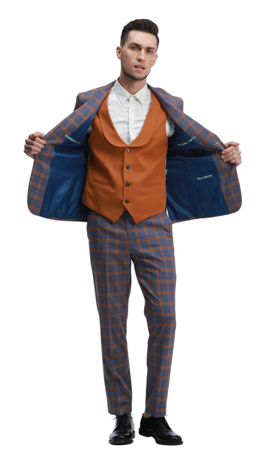Tazzio M334SK-02-BLUE Mens Suit