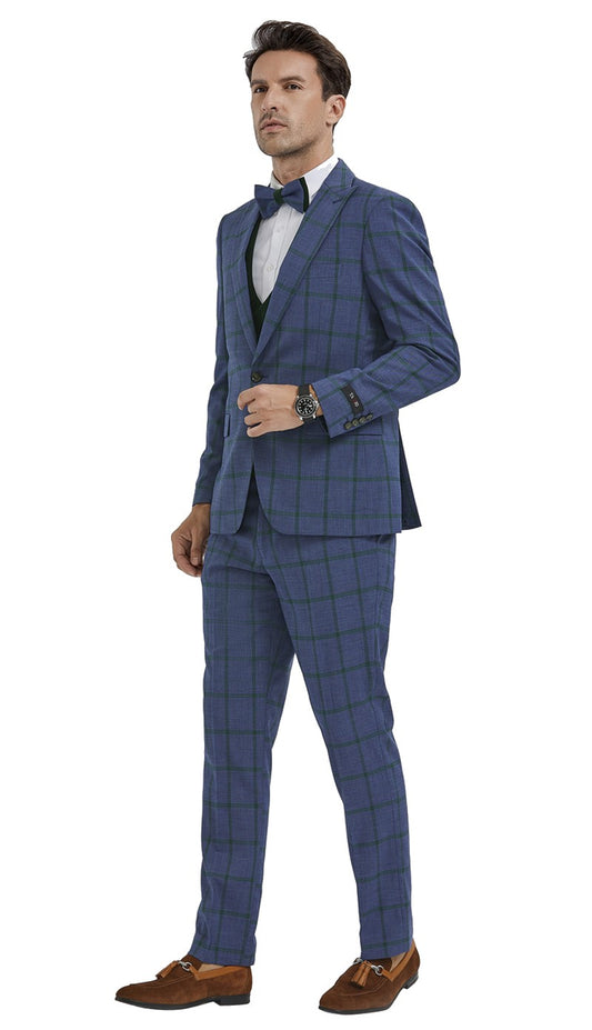 Tazzio M351SK-03-BLUE-GREEN Mens Suit