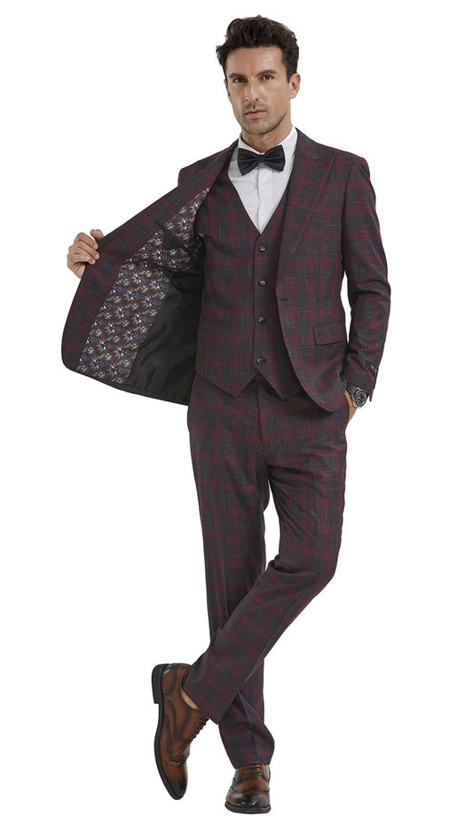 Tazzio M353SK-02-FUCHSIA Mens Suit
