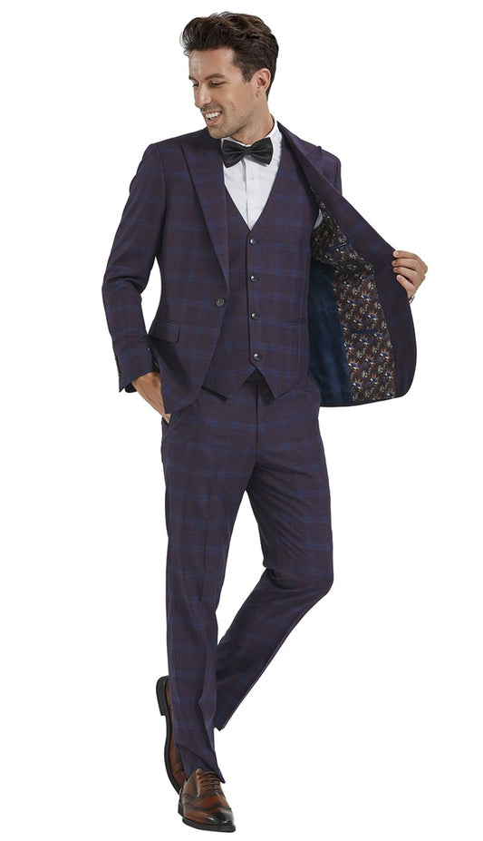 Tazzio M353SK-03-TURQ Mens Suit