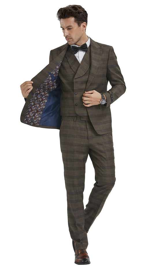 Tazzio M354SK-03-CAMEL Mens Suit