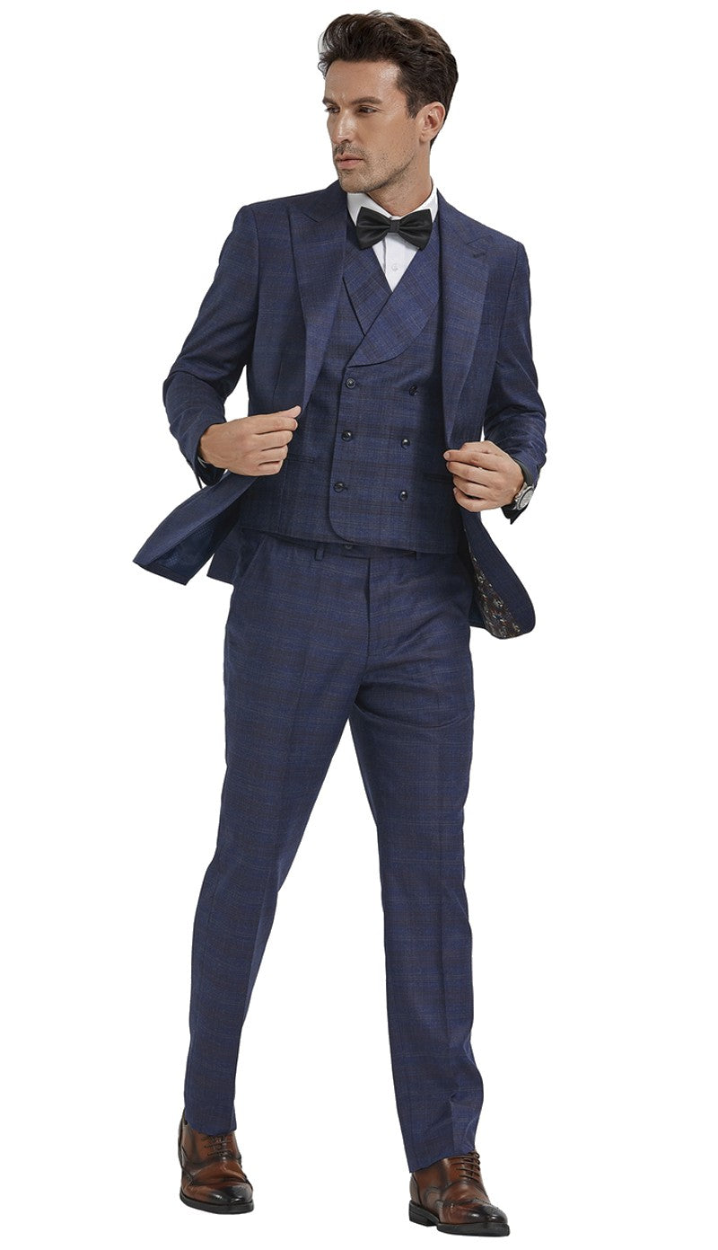 Tazzio M354SK-04-BLUE Mens Suit