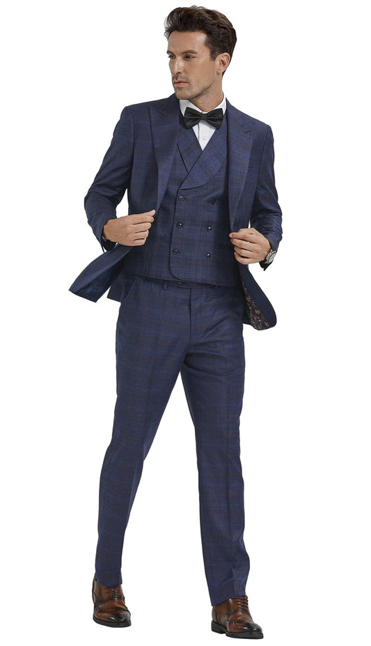 Tazzio M354SK-04-BLUE Mens Suit