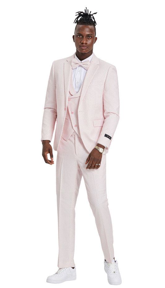 Tazzio M388SK-03-PINK Mens Suit