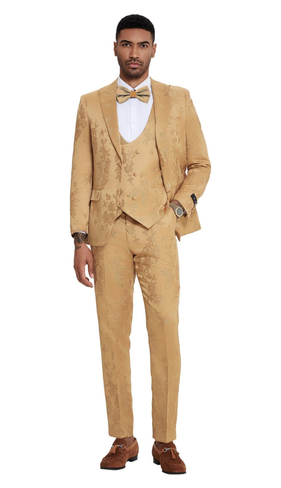 Tazzio M414SK-02-TAN Mens Suit