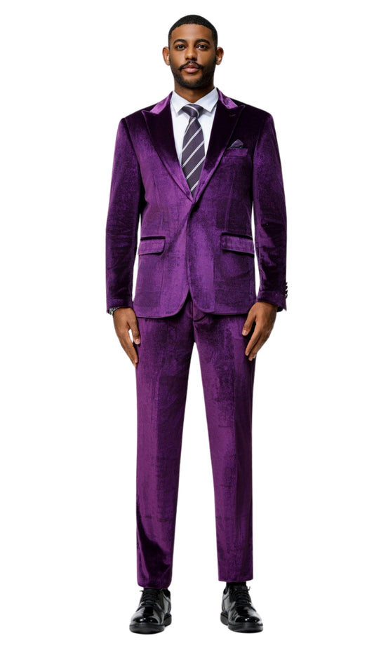 Tazzio M425SK-04-PUR Mens Suit