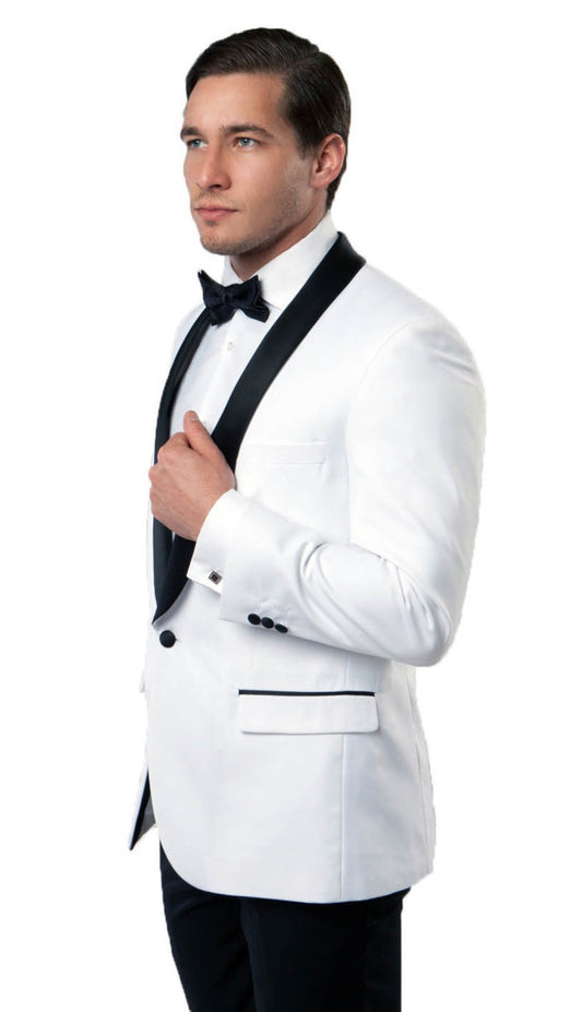 Tazzio MJ118S-WHT-BLK Mens Sports Coat