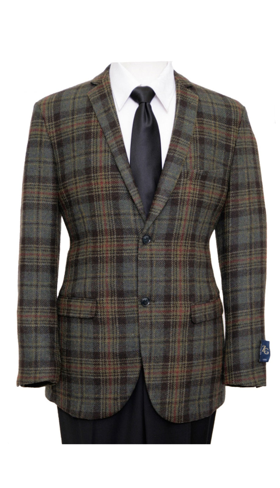 Tazzio MJ127-GRN/BLK Mens Sports Coat