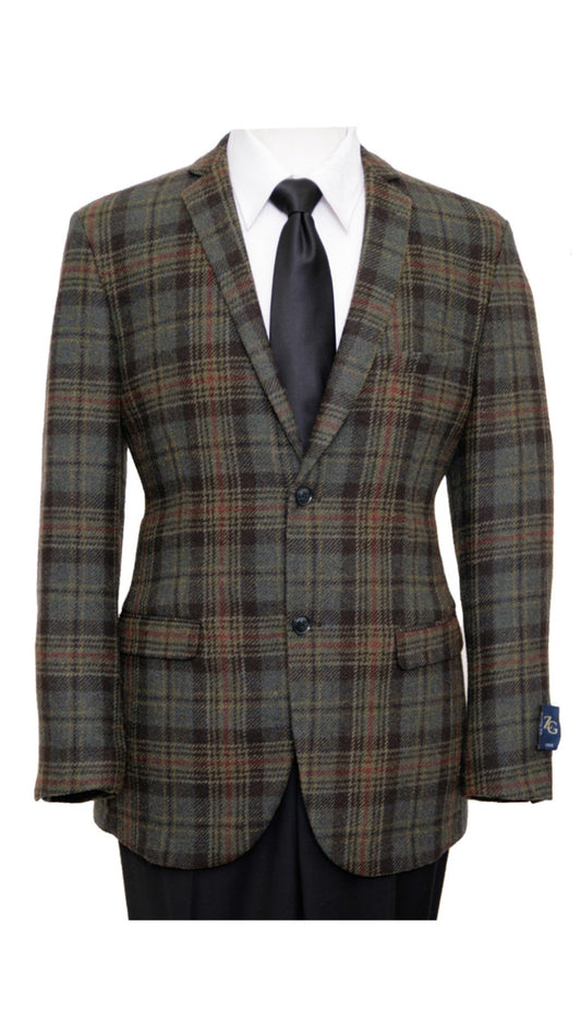 Tazzio MJ127-GRN/BLK Mens Sports Coat