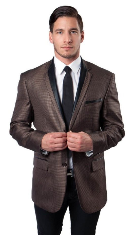 Tazzio MJ139-03-BRN Mens Sports Coat